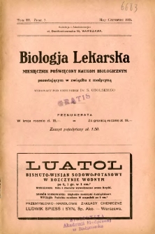 Biologja Lekarska 1924 R.3 nr 3
