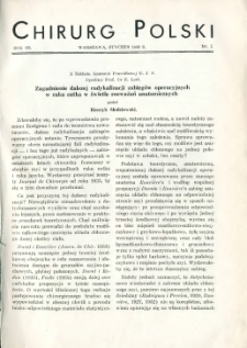 Chirurg Polski 1938 R.3 nr 1