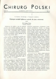 Chirurg Polski 1938 R.3 nr 2