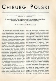 Chirurg Polski 1938 R.3 nr 9