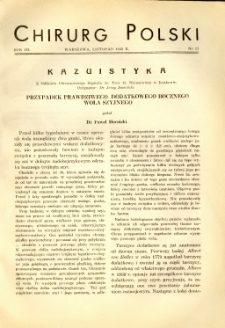 Chirurg Polski 1938 R.3 nr 11