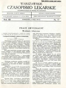 Warszawskie Czasopismo Lekarskie 1935 R.12 nr 17
