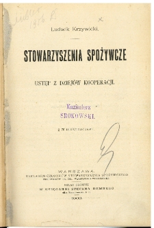 Stowarzyszenia spożywcze : ustęp z dziejów kooperacji