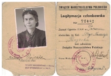 Legitymacja członkowska Nadziei Rojeckiej