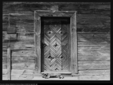 Płonka Kościelna, drzwi chaty nr 52