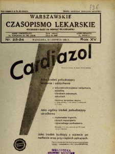Warszawskie Czasopismo Lekarskie 1938 R.15 nr 23-24