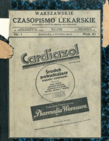 Warszawskie Czasopismo Lekarskie 1934 R.11 nr 1