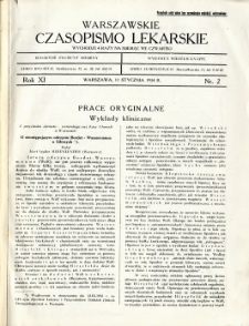 Warszawskie Czasopismo Lekarskie 1934 R.11 nr 2