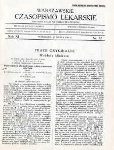 Warszawskie Czasopismo Lekarskie 1934 R.11 nr 12