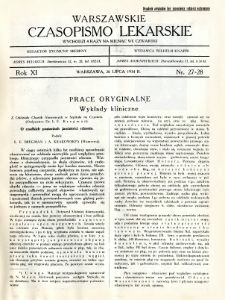 Warszawskie Czasopismo Lekarskie 1934 R.11 nr 27-28