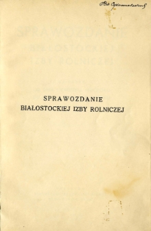 Sprawozdanie za okres od dnia 1 kwietnia 1937 roku do dnia 31 marca 1938 roku