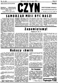 Czyn : tygodnik społeczno-gospodarczy i polityczny. 1939, nr 8