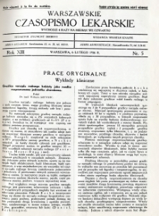 Warszawskie Czasopismo Lekarskie 1936 R.13 nr 5