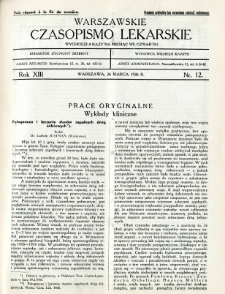 Warszawskie Czasopismo Lekarskie 1936 R.13 nr 12