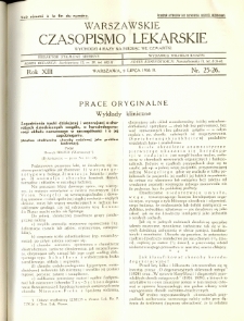 Warszawskie Czasopismo Lekarskie 1936 R.13 nr 25-26