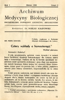 Archiwum Medycyny Biologicznej 1936 R.1 z.2