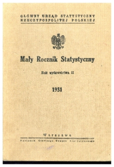 Mały Rocznik Statystyczny, R II, 1931