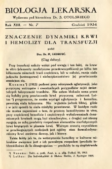 Biologja Lekarska 1934 R.13 nr 7