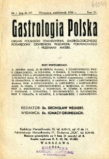 Gastrologja Polska 1936 T.6 nr 1
