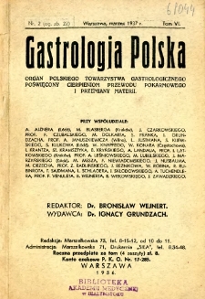 Gastrologja Polska 1937 T.6 nr 2