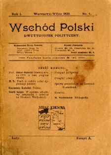 Wsch&oacute;d Polski : dwutygodnik polityczny R.1 nr 4