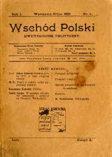 Wschód Polski : dwutygodnik polityczny R.1 nr 4