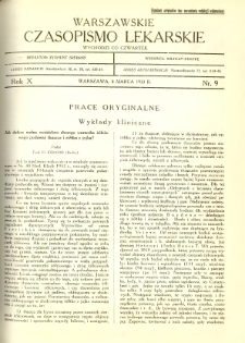 Warszawskie Czasopismo Lekarskie 1933 R.10 nr 9