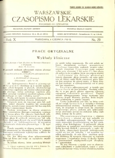 Warszawskie Czasopismo Lekarskie 1933 R.10 nr 23