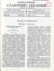 Warszawskie Czasopismo Lekarskie 1932 R.9 nr 6