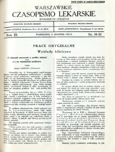 Warszawskie Czasopismo Lekarskie 1932 R.9 nr 31-32