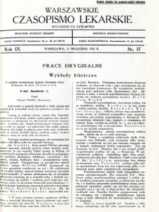 Warszawskie Czasopismo Lekarskie 1932 R.9 nr 37