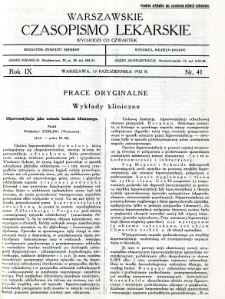 Warszawskie Czasopismo Lekarskie 1932 R.9 nr 41