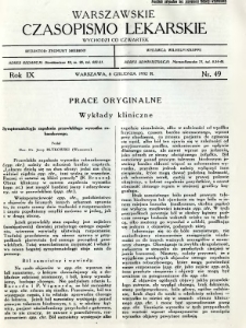 Warszawskie Czasopismo Lekarskie 1932 R.9 nr 49