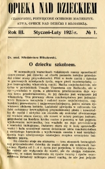 Opieka nad Dzieckiem 1925 R.3 nr 1