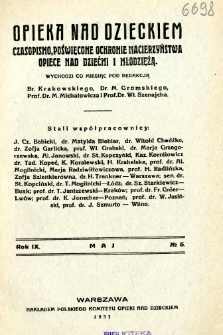 Opieka nad Dzieckiem 1931 R.9 nr 5