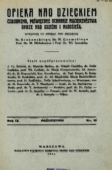 Opieka nad Dzieckiem 1931 R.9 nr 10