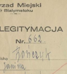 Legitymacja pracownicza Janiny Bończyk