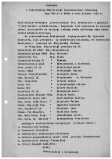 Protok&oacute;ł z Wojew&oacute;dzkiej Konferencji Sprawozdawczo-Wyborczej Ligi Kobiet w Łodzi w dniu 8 marca 1958 r.