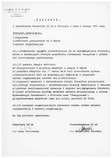Protok&oacute;ł z posiedzenia Prezydium ZM LK w Wieluniu z dnia 8 lutego 1972 r.