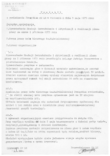 Protok&oacute;ł z posiedzenia Prezydium ZM LK w Wieluniu z dnia 9 maja 1973 r.