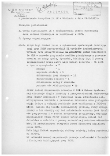 Protok&oacute;ł z posiedzenia Prezydium ZM LK w Wieluniu z dnia 29 października 1973 r.