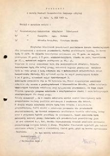 Protok&oacute;ł z narady Komisji Gospodarstwa Domowego odbytej w dniu 7 marca 1965 r.