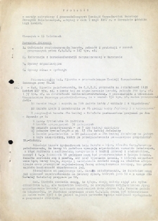 Protok&oacute;ł z narady sekretarzy i przewodniczących Komisji Gospodarstwa Domowego Zarząd&oacute;w Dzielnicowych, odbytej w dniu 7 maja 1967 r. w Zarządzie Ł&oacute;dzkim Ligi Kobiet