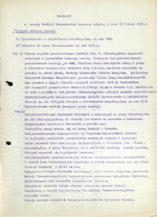 Protok&oacute;ł z narady Komisji Gospodarstwa Domowego odbytej w dniu 19 lutego 1969 r.
