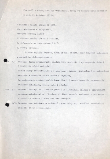 Protok&oacute;ł z narady Komisji Organizacji Pracy we Wsp&oacute;łczesnej Rodzinie w dniu 21 kwietnia 1975 r.