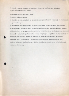 Protok&oacute;ł z narady Komisji Organizacji Pracy we Wsp&oacute;łczesnej Rodzinie w dniu 15 grudnia 1975 r.