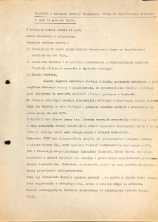 Protok&oacute;ł z zebrania Komisji Organizacji Pracy we Wsp&oacute;łczesnej Rodzinie w dniu 27 grudnia 1977 r.