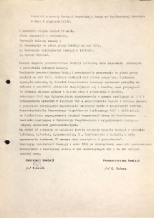 Protok&oacute;ł z narady Komisji Organizacji Pracy we Wsp&oacute;łczesnej Rodzinie w dniu 6 stycznia 1977 r.