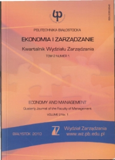 Ekonomia i Zarządzanie : Kwartalnik Wydziału Zarządzania. T. 2 nr 1