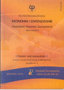Ekonomia i Zarządzanie : Kwartalnik Wydziału Zarządzania. T. 2 nr 3